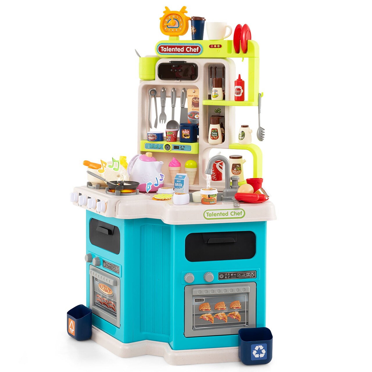 Blue Corner Play Kitchen for Kids with 113 Accessories Ages 3+